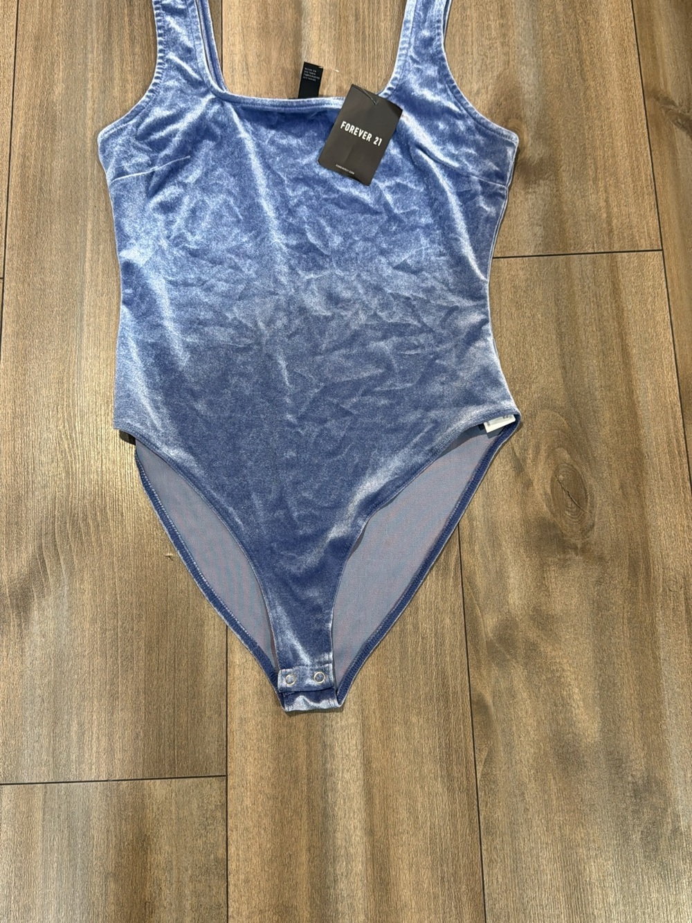 Forever 21 Velvet Bodysuit in Periwinkle